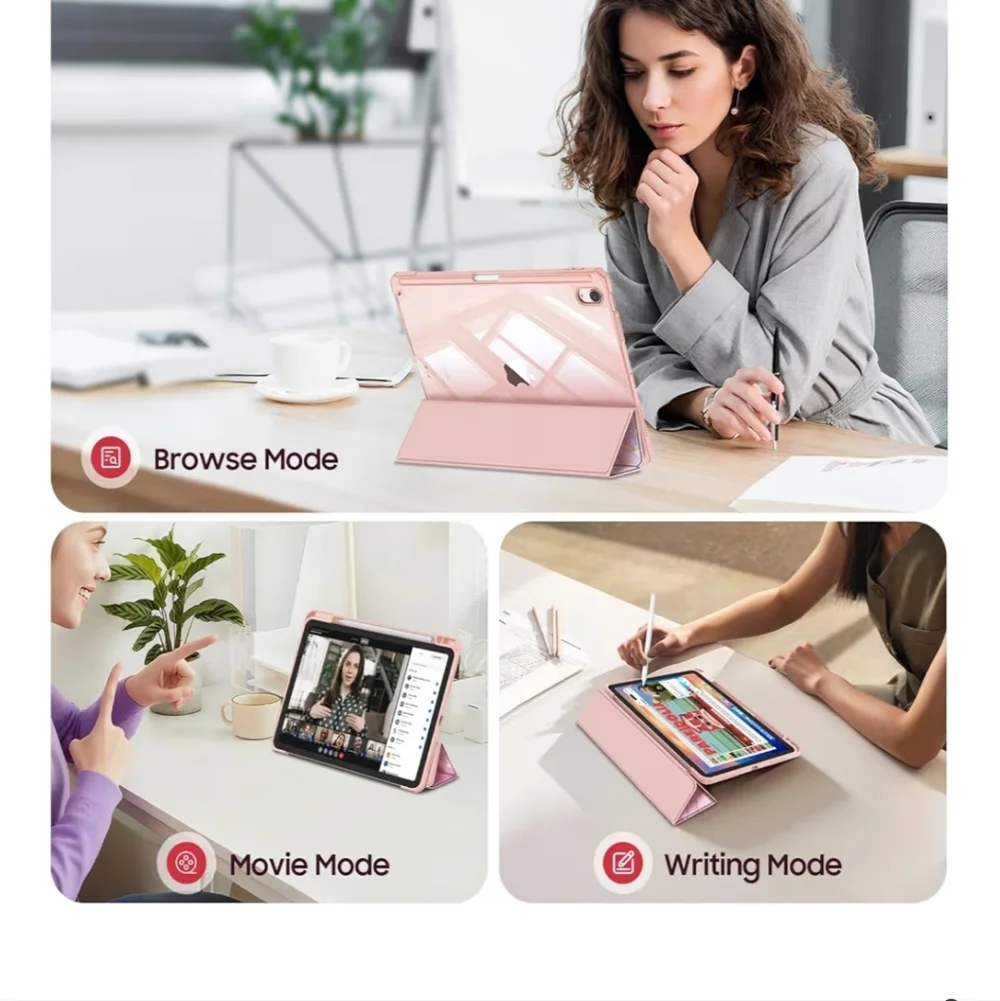 Stylish Pink Marble Tablet Case - Protective Folio Cover Ipad Air 4th & 5th Gen